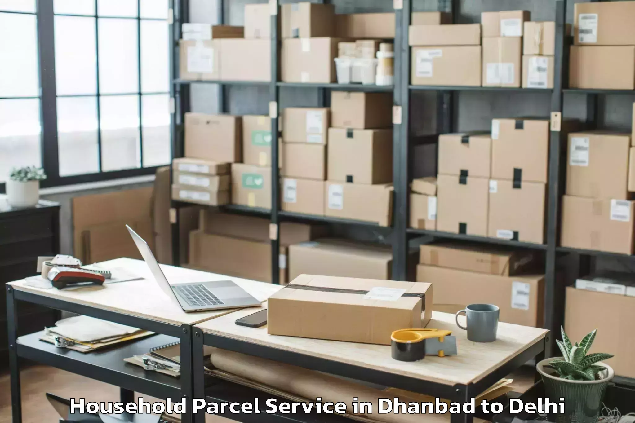 Book Dhanbad to D Mall Pitampura Household Parcel Online